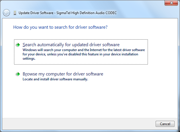 Driver Sigmatel High Definition Audio Codec Windows 8